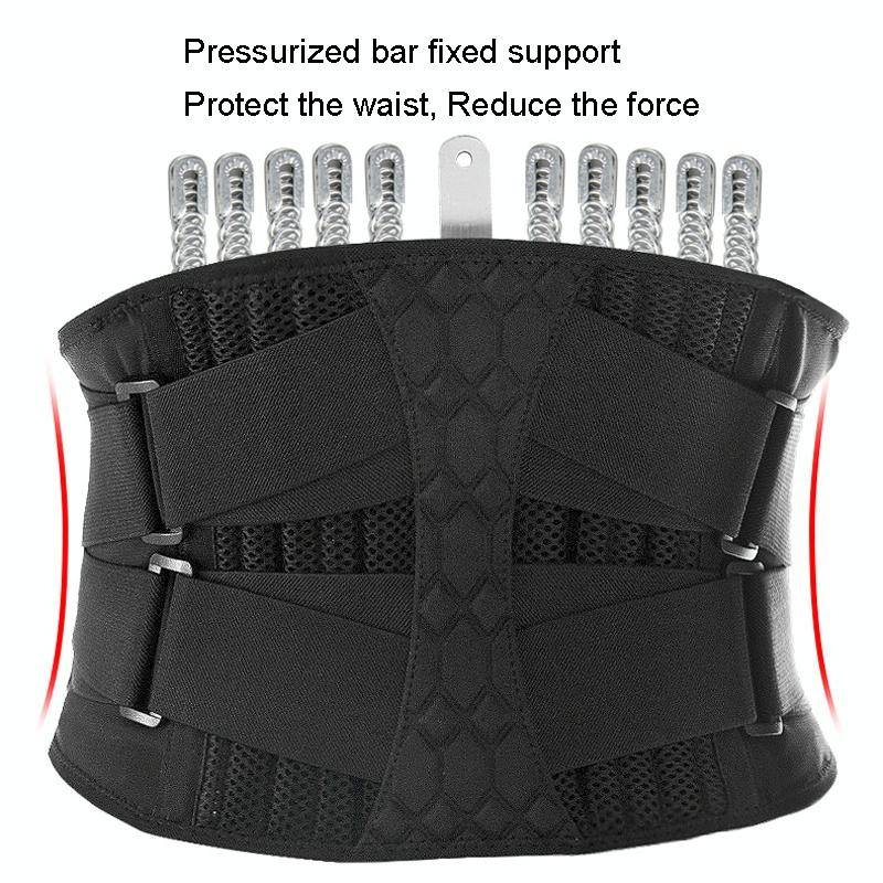 Men Steel Plate Squatting Weightlifting Exercise Use Waist and Abdominal Belt, Size: XL(Black)