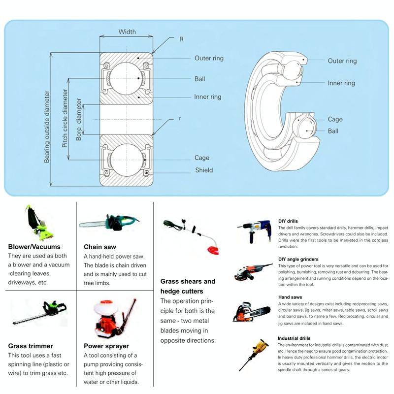 606zz 20pcs Miniature Bearings Silent Deep Groove Ball Bearings