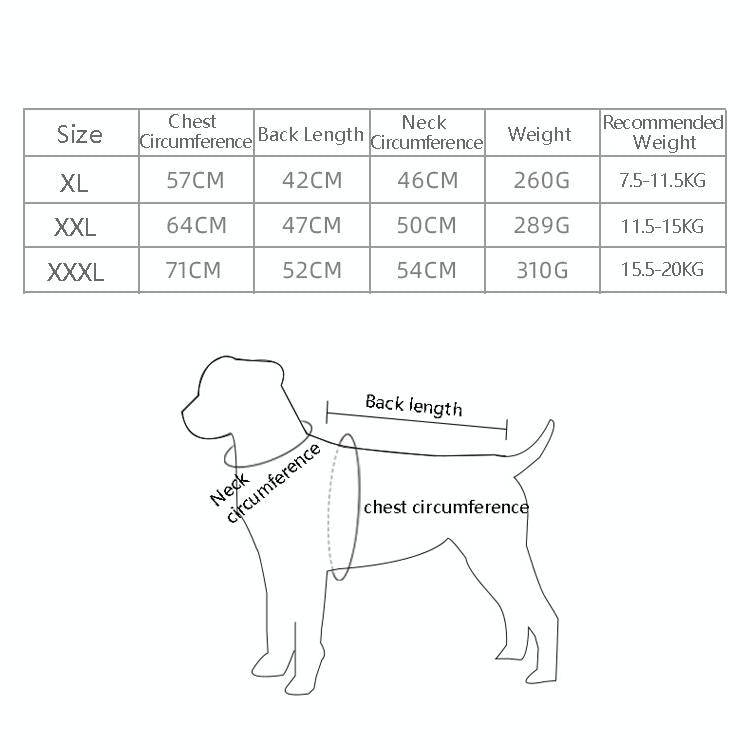 BL-683 Keep Warm Reflective Dog Clothes, Size: XL(Dazzling White)