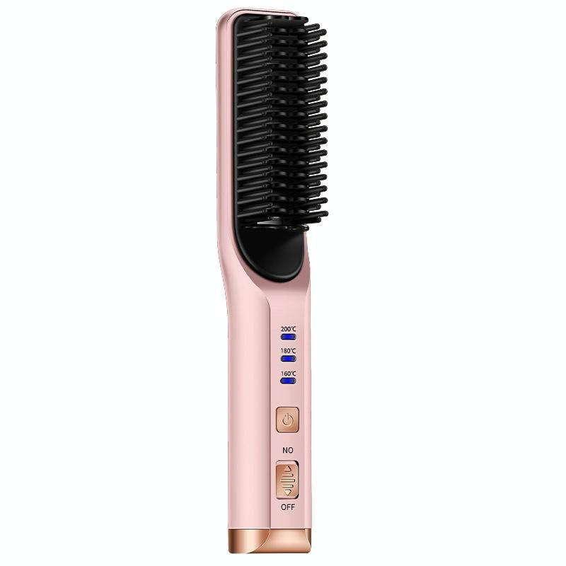 2 In 1 Curling And Straightening Dual-Use Mini Multi-Function Hair Straightener, Colour : Pink