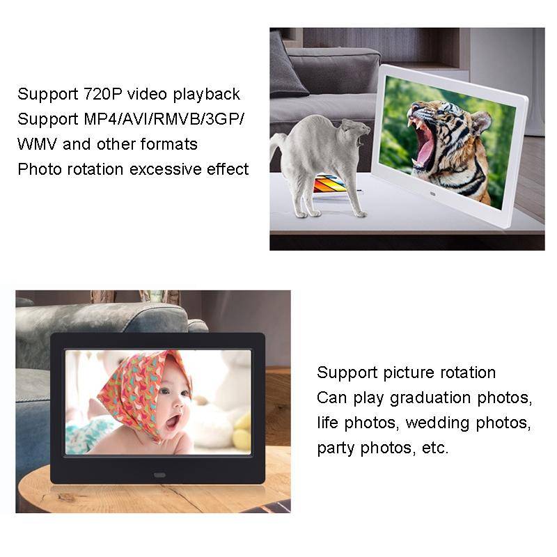 DPF-706 7 inch Digital Photo Frame LED Wall Mounted Advertising Machine, Plug:UK Plug(Black)