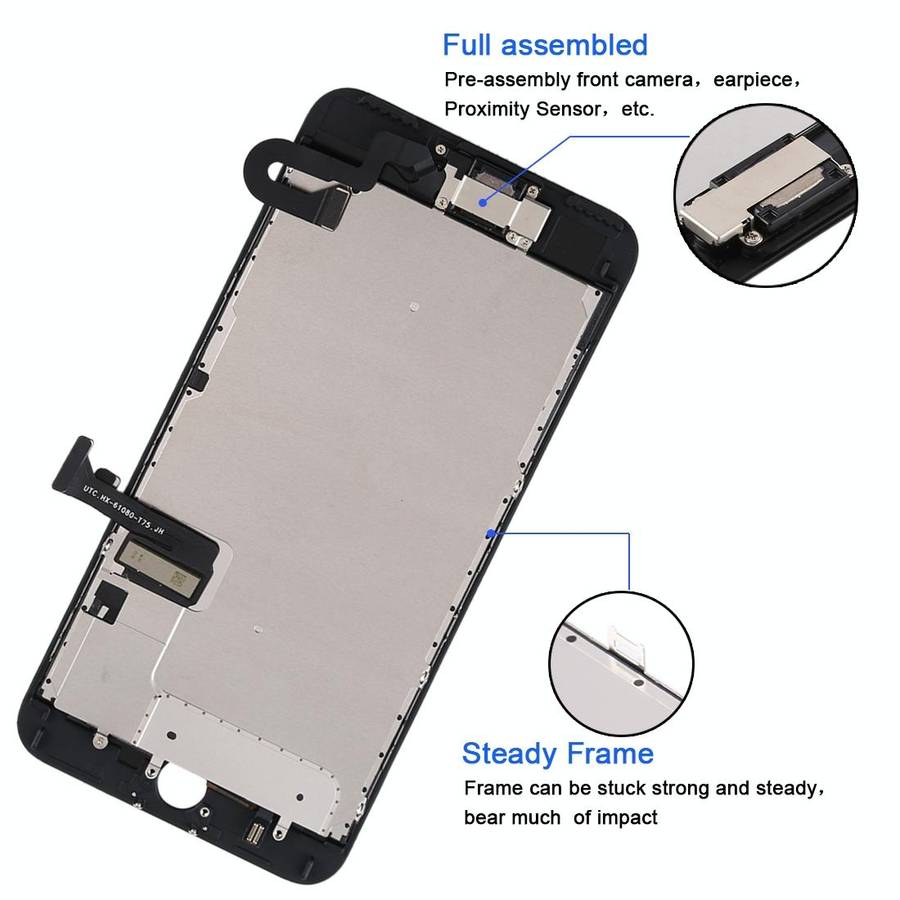 TFT LCD Screen for iPhone 7 Plus with Digitizer Full Assembly include Front Camera (Black)