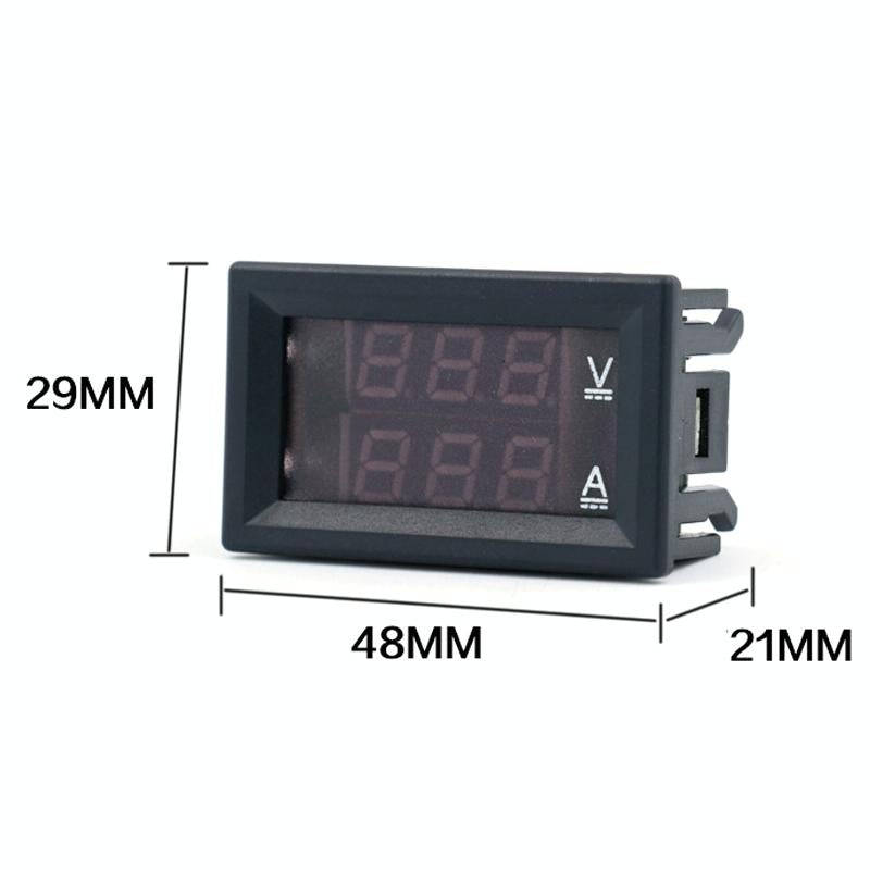 Dual-Display Voltage Current Meter Digital DC Voltage Meter, Specification: 10A (Red Blue)