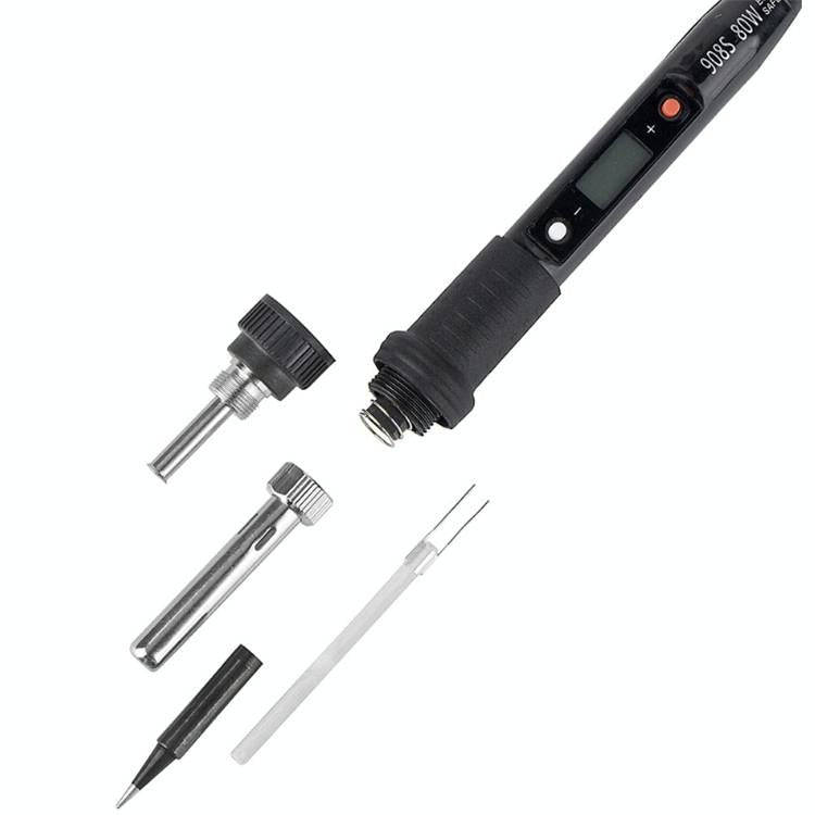 908S 80W LCD Thermostat Soldering Iron Constant Temperature Soldering Iron, Plug Type:EU Plug(Black)