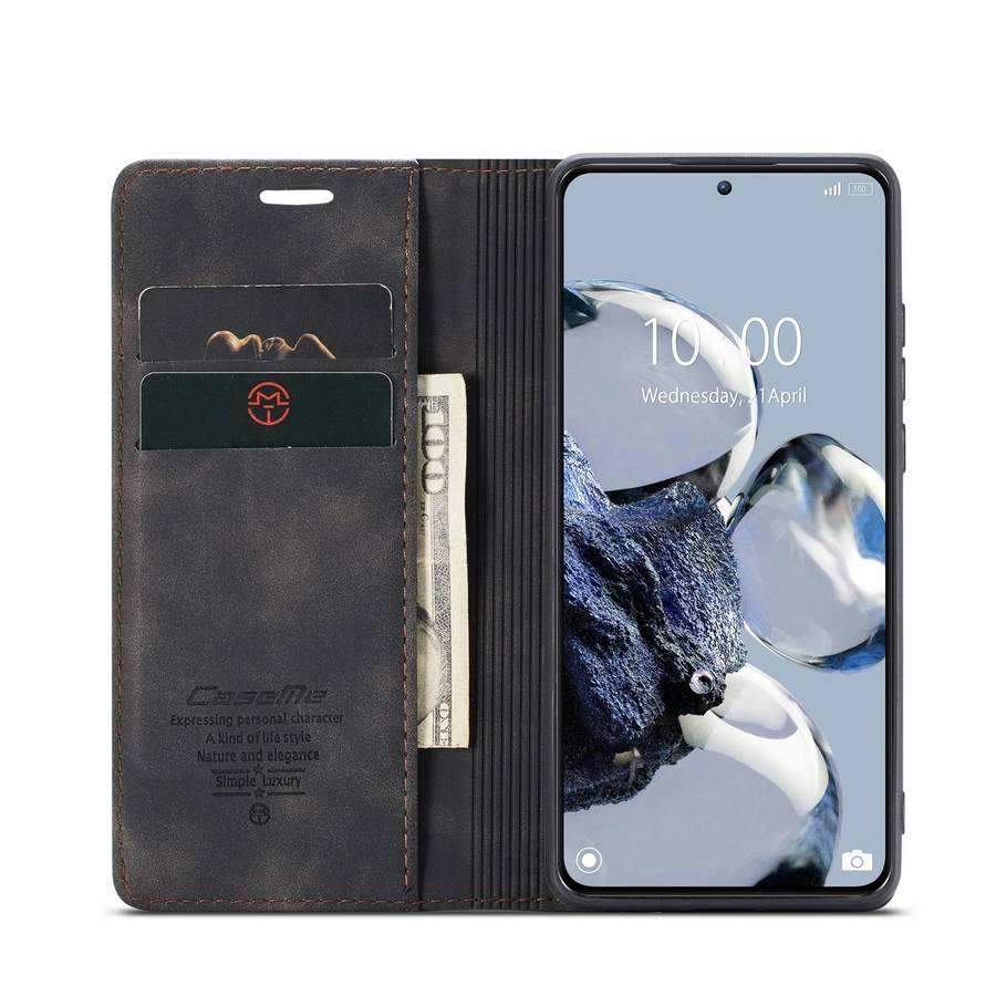 For Xiaomi 12T / 12T Pro CaseMe 013 Multifunctional Horizontal Flip Leather Phone Case(Black)