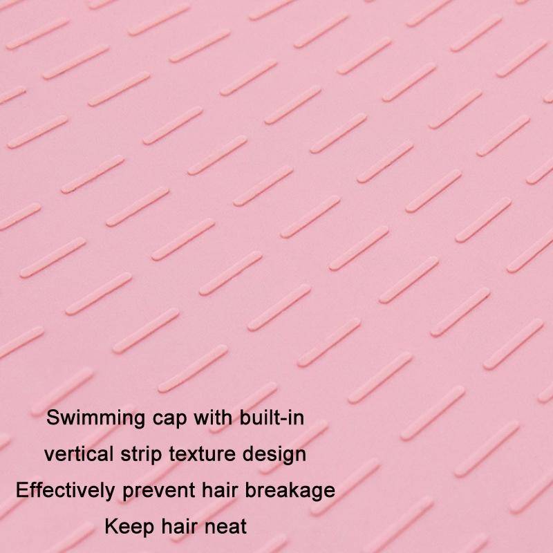 WAVE Waterproof Solid Color Ear Guard Silicone Swimming Cap, Color: Childrens Pink
