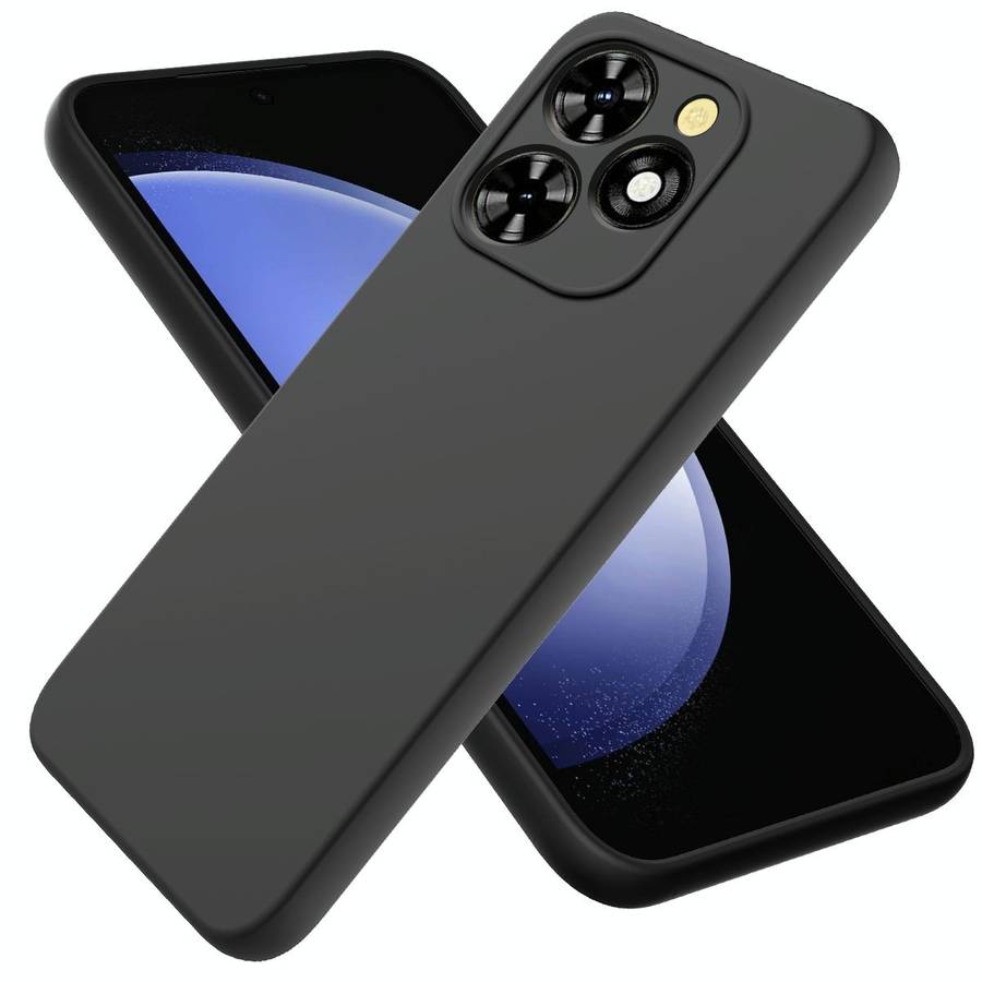 For Tecno Spark 20 Pro Solid Color Liquid Silicone Dropproof Full Coverage Protective Case(Black)