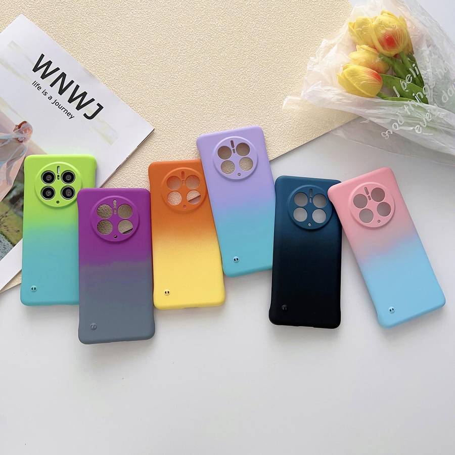 For Huawei Mate 40 Pro Frameless Skin Feel Gradient Phone Case(Blue Black)