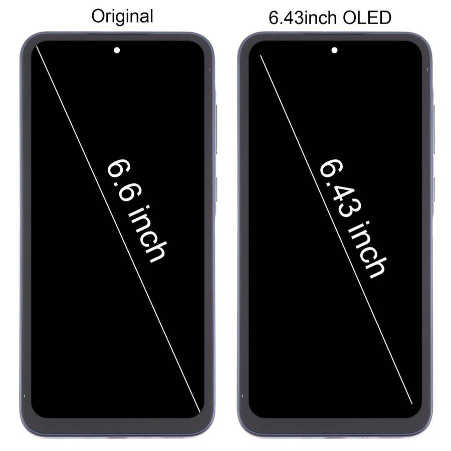 For Samsung Galaxy A35 SM-A356B 6.43 inch OLED LCD Screen Digitizer Full Assembly with Frame(Dark...