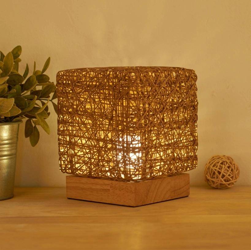 USB Square Sepak Takraw Table Lamp Bedroom Bedside Decorative Light, Spec: Button Switch+Base(Apr...