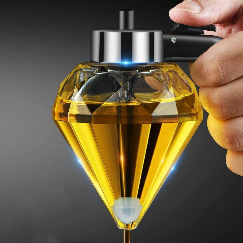 Diamond Oil Can Glass Dustproof Vinegar Oil Bottle One-Click Multi-Purpose Kitchen Seasoning Bottle
