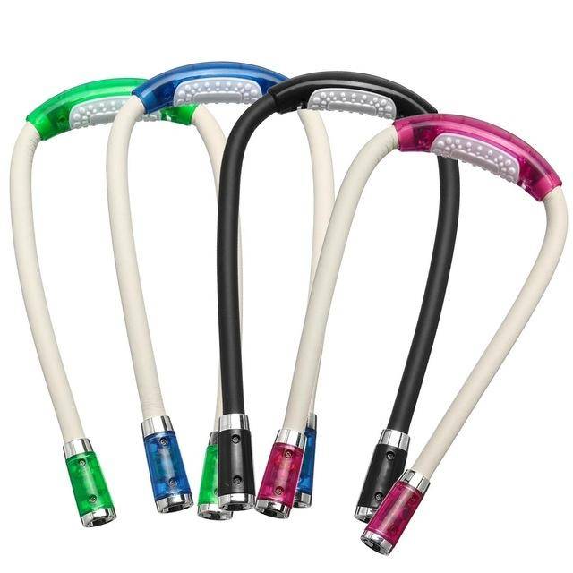 Portable U-shaped LED Flexible Handsfree Hug Neck Reading Book Lamp Torch(Pink)