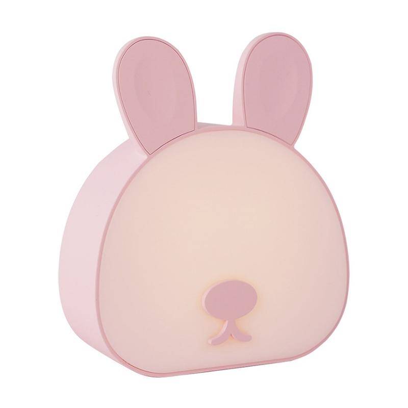Cute Rabbit Night Light USB Charging Bedroom Bedside Sleeping Eye Protection Lamp(Pink)