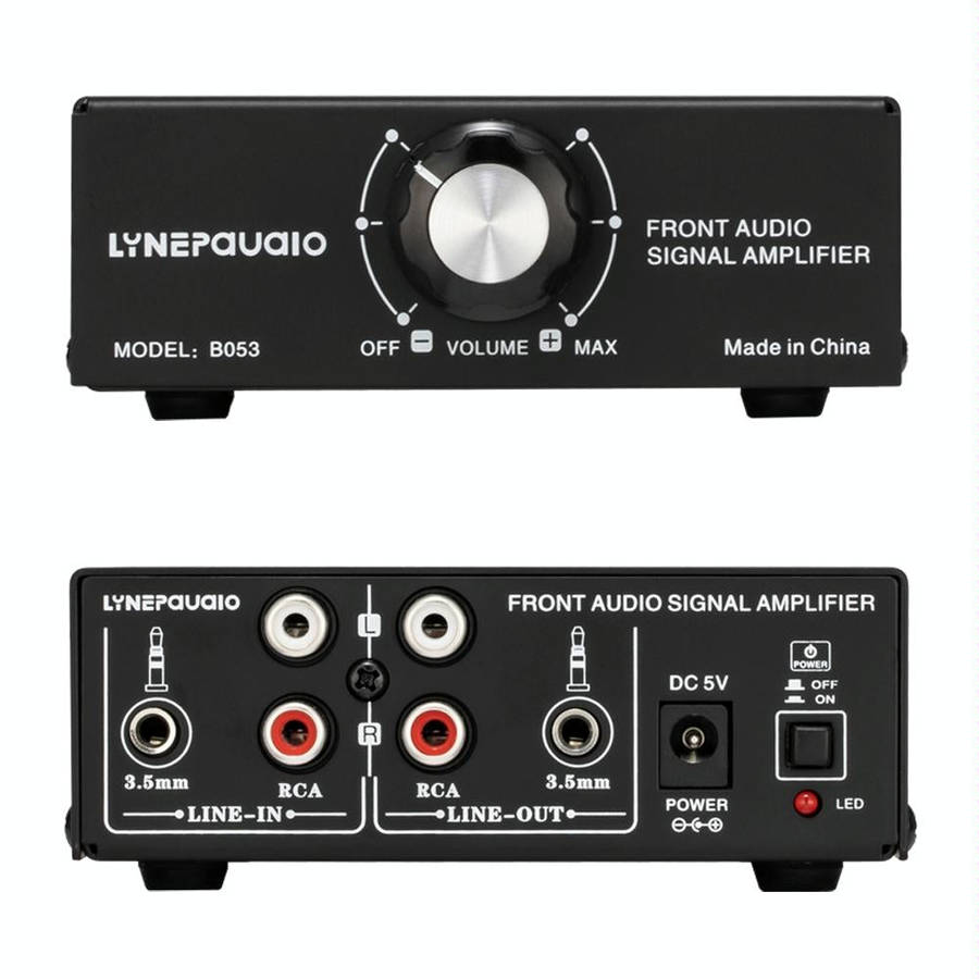 B053 Front Stereo Sound Amplifier Headphone Speaker Amplifier Booster with Volume Adjustment, 2-W...