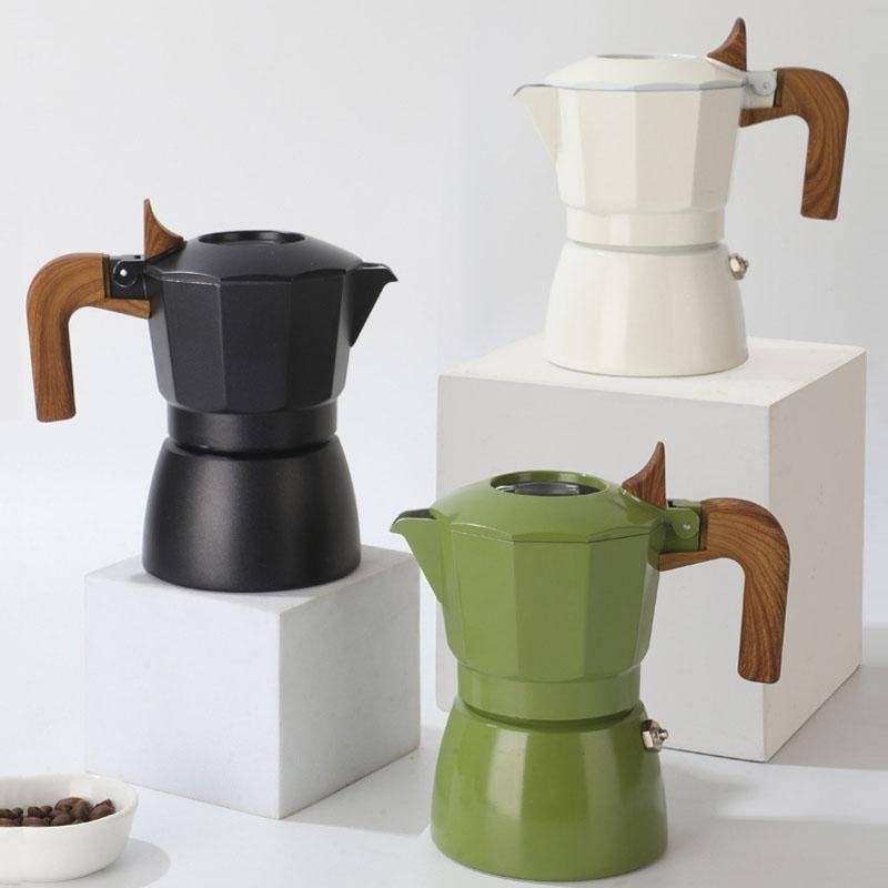100ml Dual Valve Mocha Pot Espresso Machine Outdoor Coffee Brewing Pot Extraction Tool(Black)