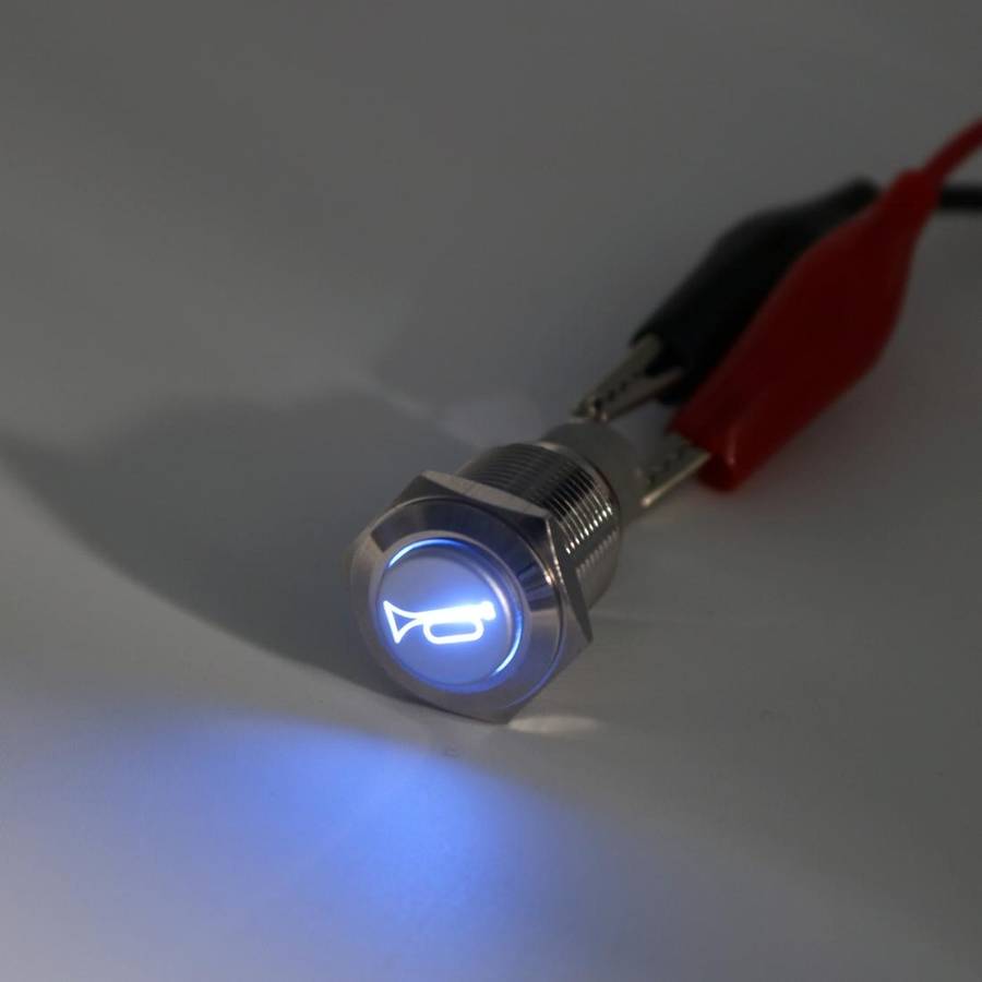 Momentary Reset Switch Push Button 16mm 12V for Car Motorcycle Horn Speaker