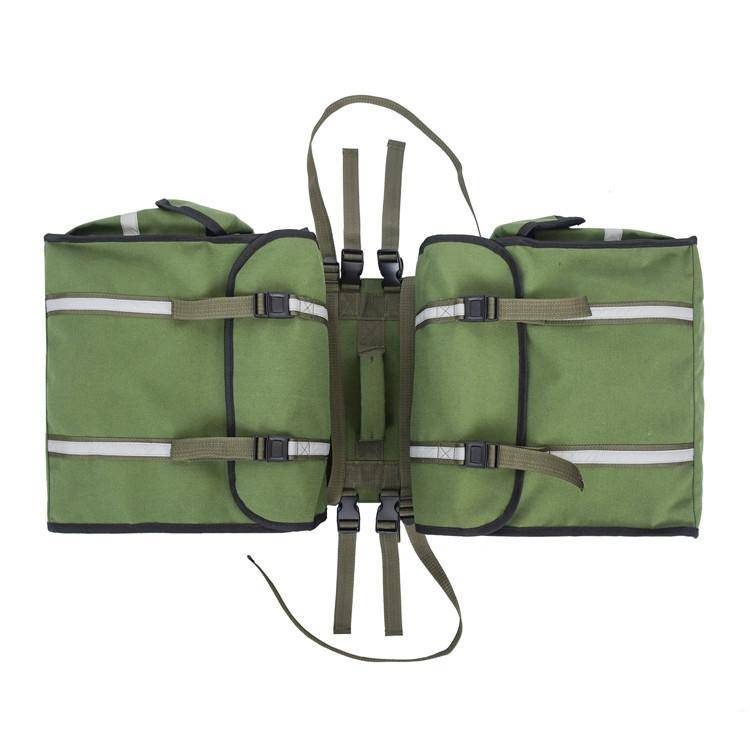Waterproof Canvas Bicycle Saddle Bag Backpack Motorcycle Bag(Green)