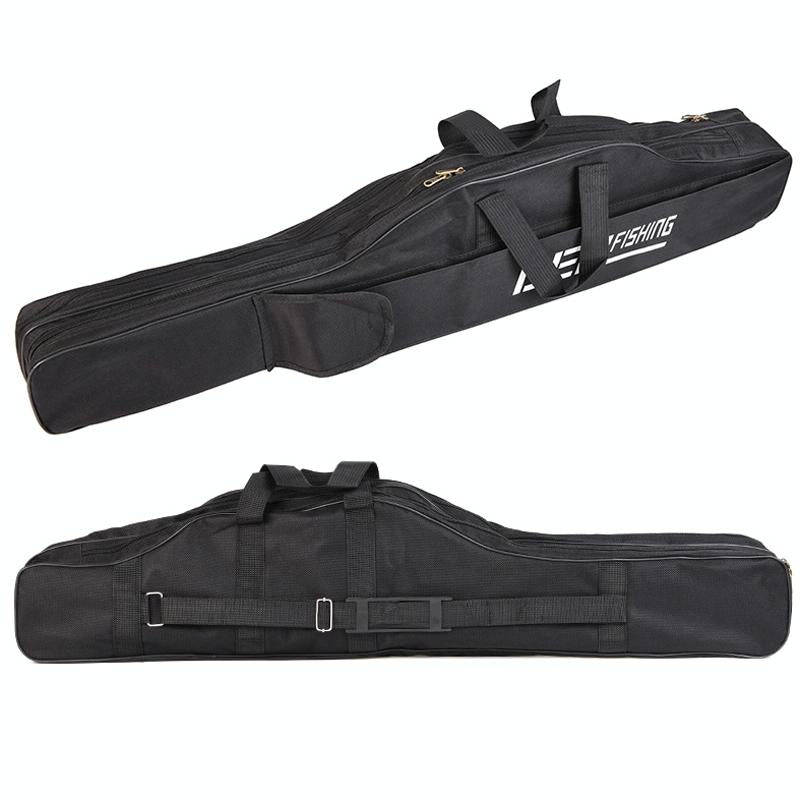 LEO 27746 Folding Fishing Rod Bag Long Fishing Gear Soft Bag, Length: 1.5m Black