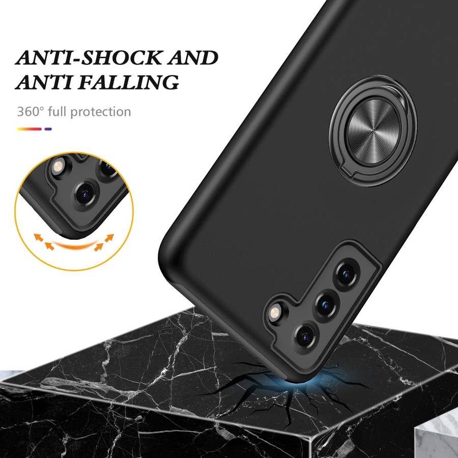 For Samsung Galaxy S21 5G PC + TPU Shockproof Magnetic Protective Case with Invisible Ring Holder...