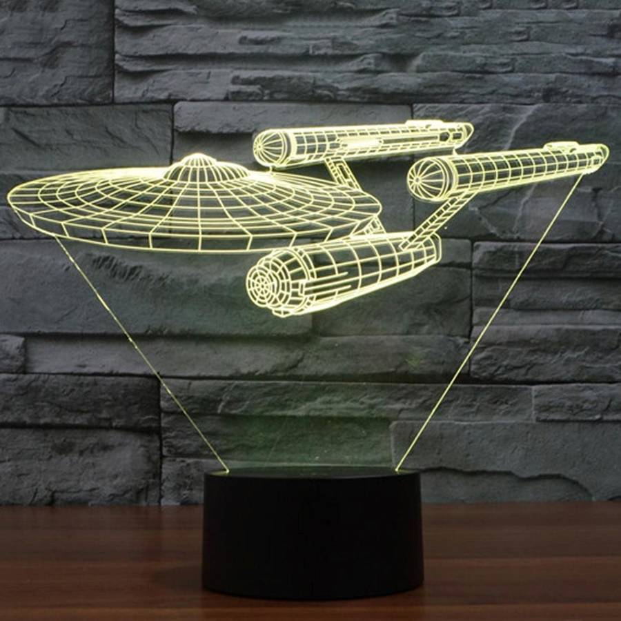 Star Trek Battleship Style 3D Touch Switch Control LED Light , 7 Color Discoloration Creative Vis...