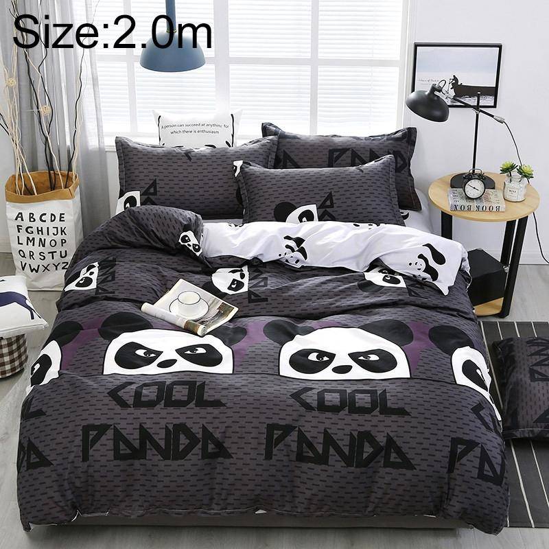 4 PCS/Set Bedding Set Happy Family Pattern Duvet Cover Flat Sheet Pillowcase Set, Size:2M(Panda B...