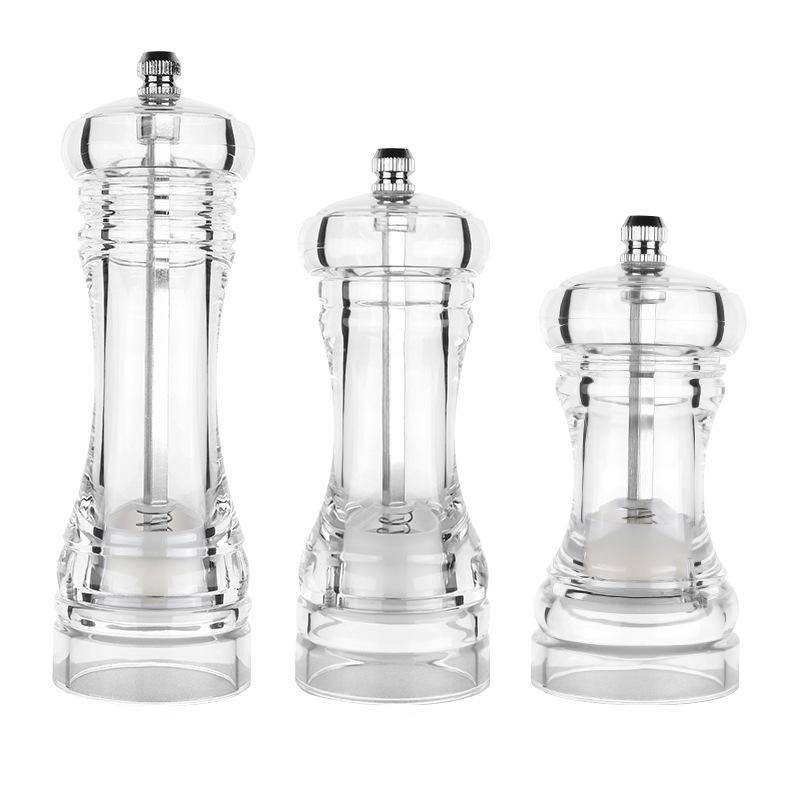 Acrylic Transparent Pepper Grinder Manual Pepper Grinder Ceramic Core Multi-Purpose Seasoning Bot...