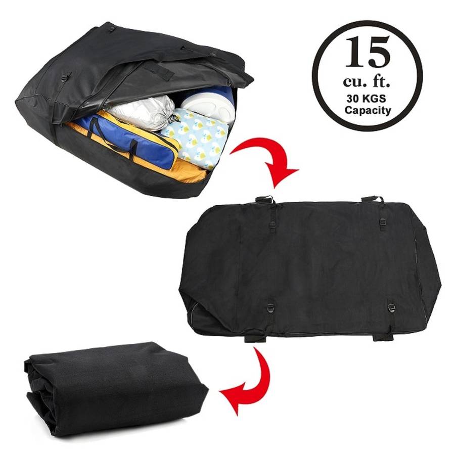T20656 15 Cubic Foot Car Oxford Cloth Luggage Outdoor Camper Roof Bag