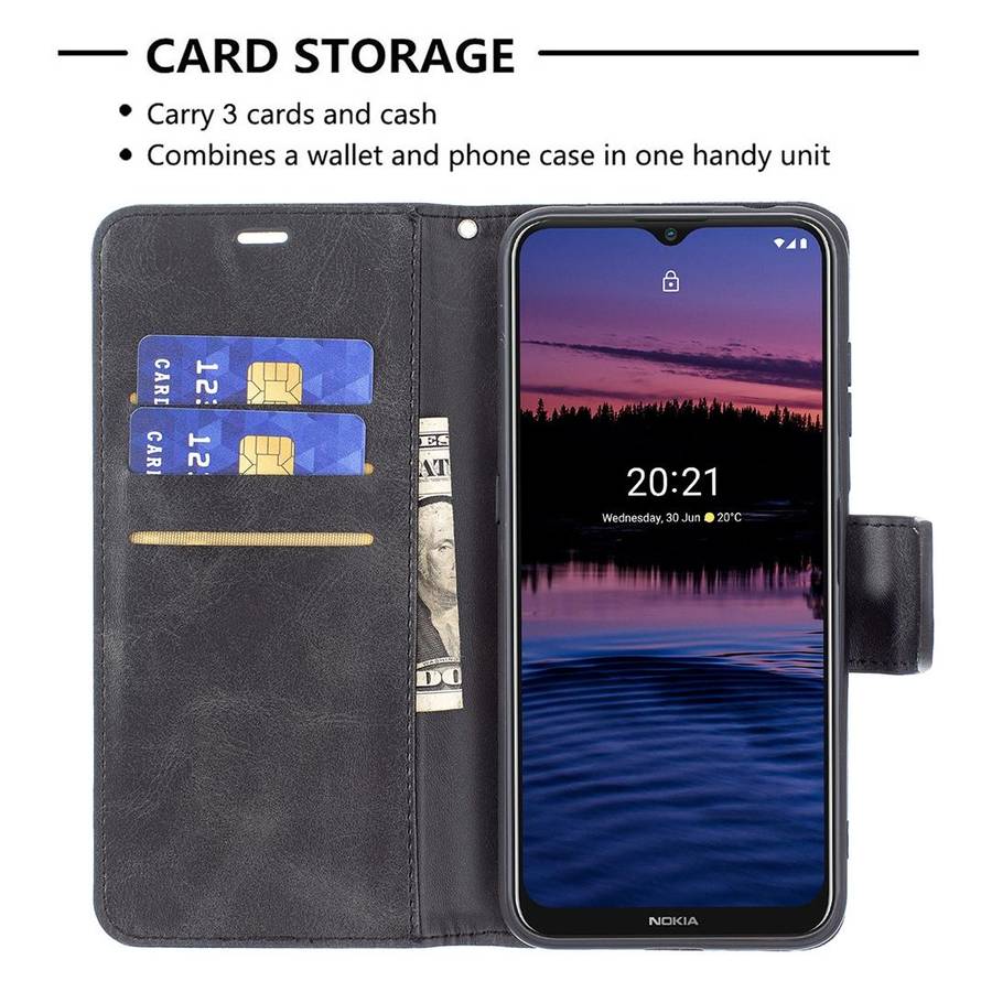 For Nokia G20 / G10 Retro Lambskin Texture Pure Color Horizontal Flip PU Leather Case with Holder...