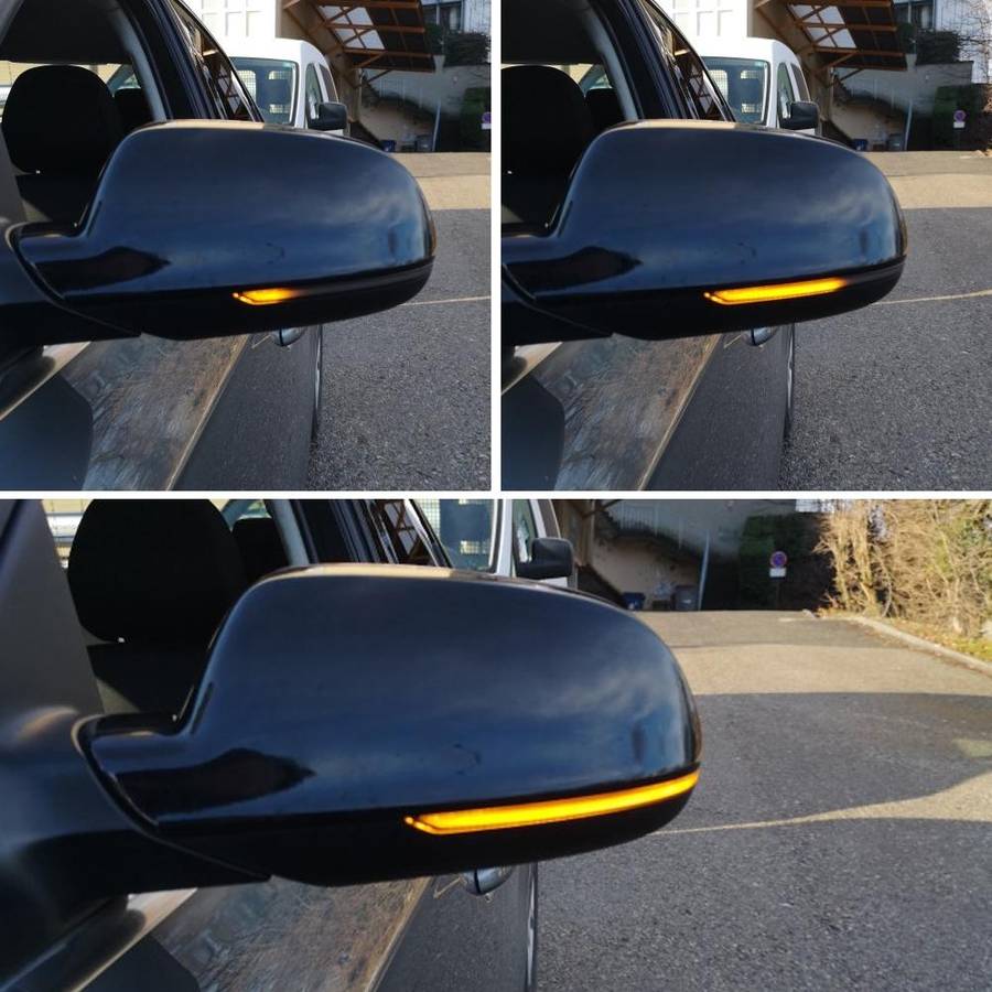 1 Pair For Audi A4 B8 Car Dynamic LED Turn Signal Light Rearview Mirror Flasher Water Blinker (Tr...