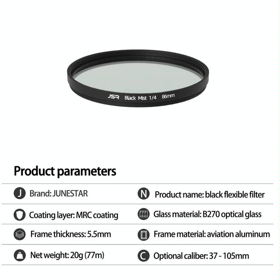 JSR Black Mist Filter Camera Lens Filter, Size:49mm(1/4 Filter)