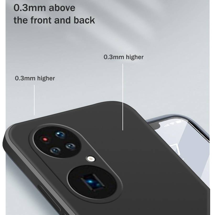For Huawei P50 Pro Solid Color Imitation Liquid Silicone Straight Edge Dropproof Full Coverage Pr...