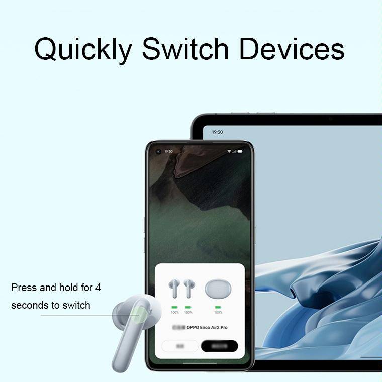 OPPO Enco Air2 Pro Wireless In-Ear Active Noise Reduction Music Gaming Bluetooth Earphones(White)