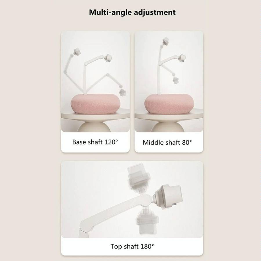 Pillow Phone Tablet Rotating Holder Lazy Desktop Bed Live Stand, Color: Single Axis Rack-Beige