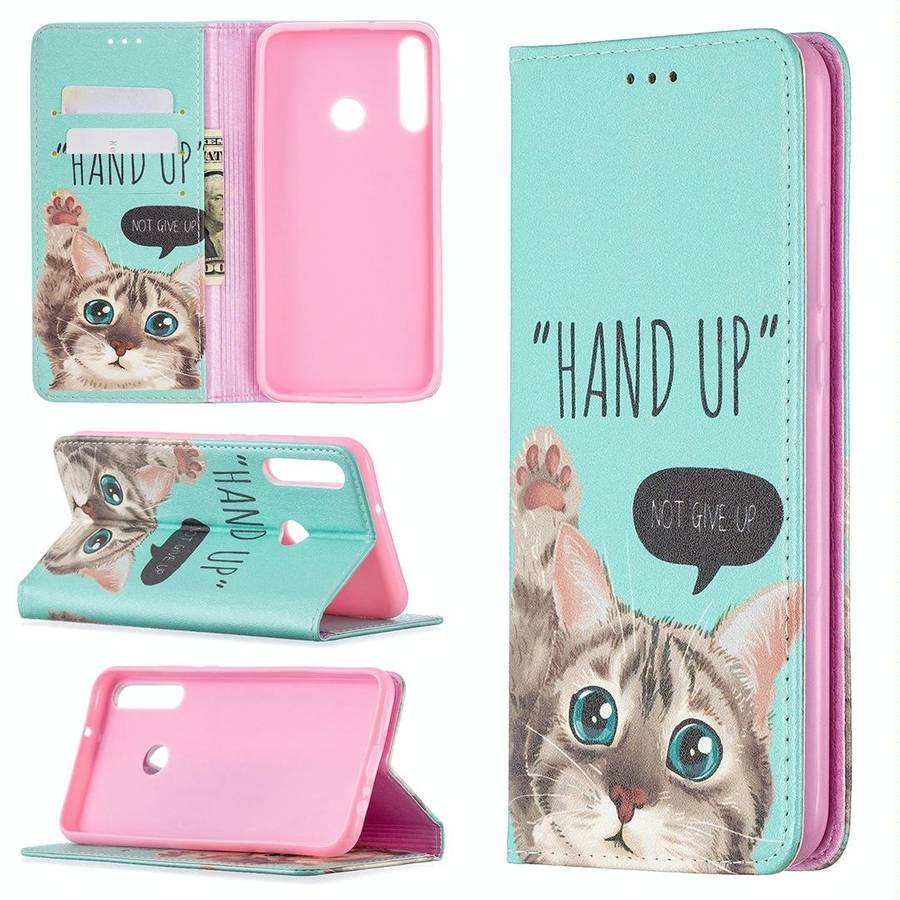 For Huawei Y7p Colored Drawing Pattern Invisible Magnetic Horizontal Flip PU Leather Case with Ho...