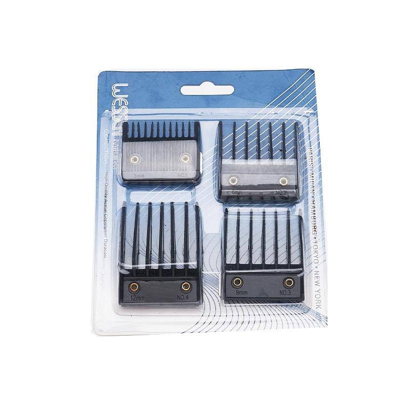 4 In 1 Hair Clipper Limit Comb Barber Tool Accessories(Black)
