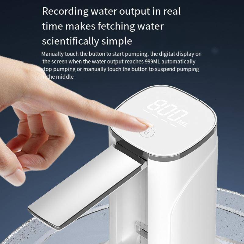Digital Display Foldable Water Bottle Pump Electric Water Dispenser(Black)