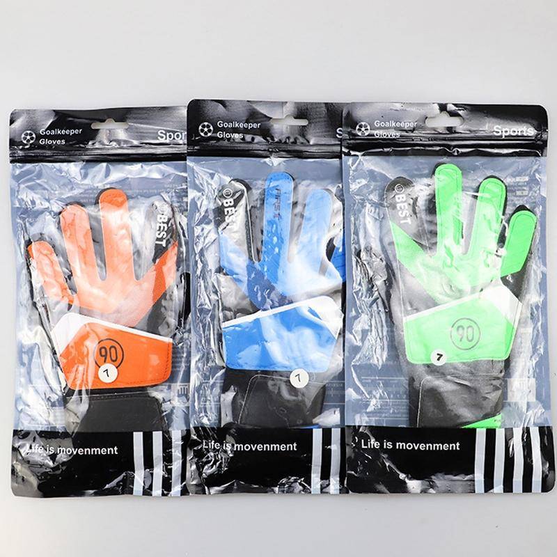 Children Football Goalkeeper Glove Latex Anti-Collision Goalkeeper Gloves, Size: 6(Blue)