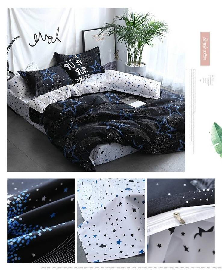 Bedding Set Luxury Family Set Sheet Duvet Cover Pillowcase, Size:1.2m Three-piece bedsheet(Eyelas...