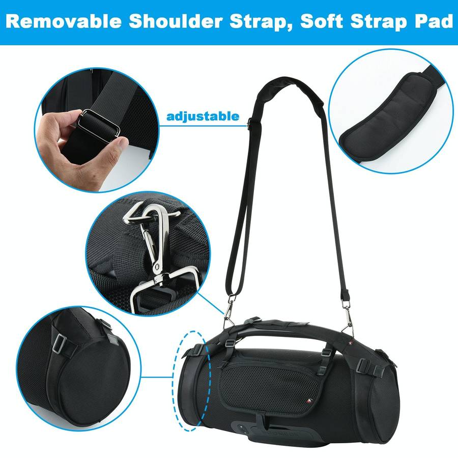 Portable Single-Shoulder Strap Speaker Storage Bag Accessories for JBL Boombox Storage Bag(Black)
