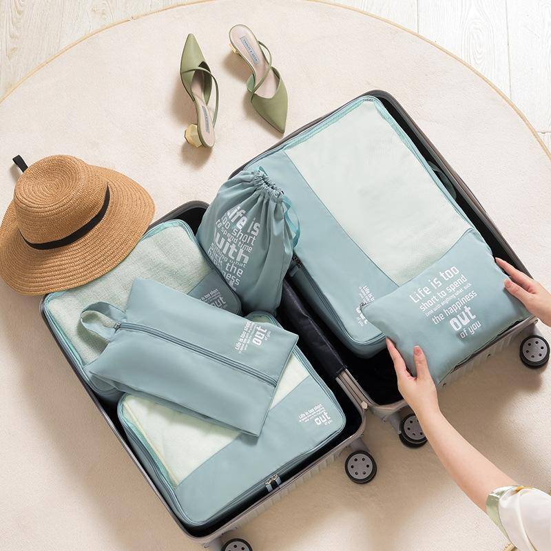 RH2203 6 In 1 Travel Portable Storage Bag Set Without Suitcase(Green)