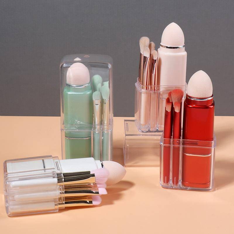8-in-1 Square Makeup Brush Mini Portable Retractable Blush Brush Eye Shadow Brush Novice Makeup S...