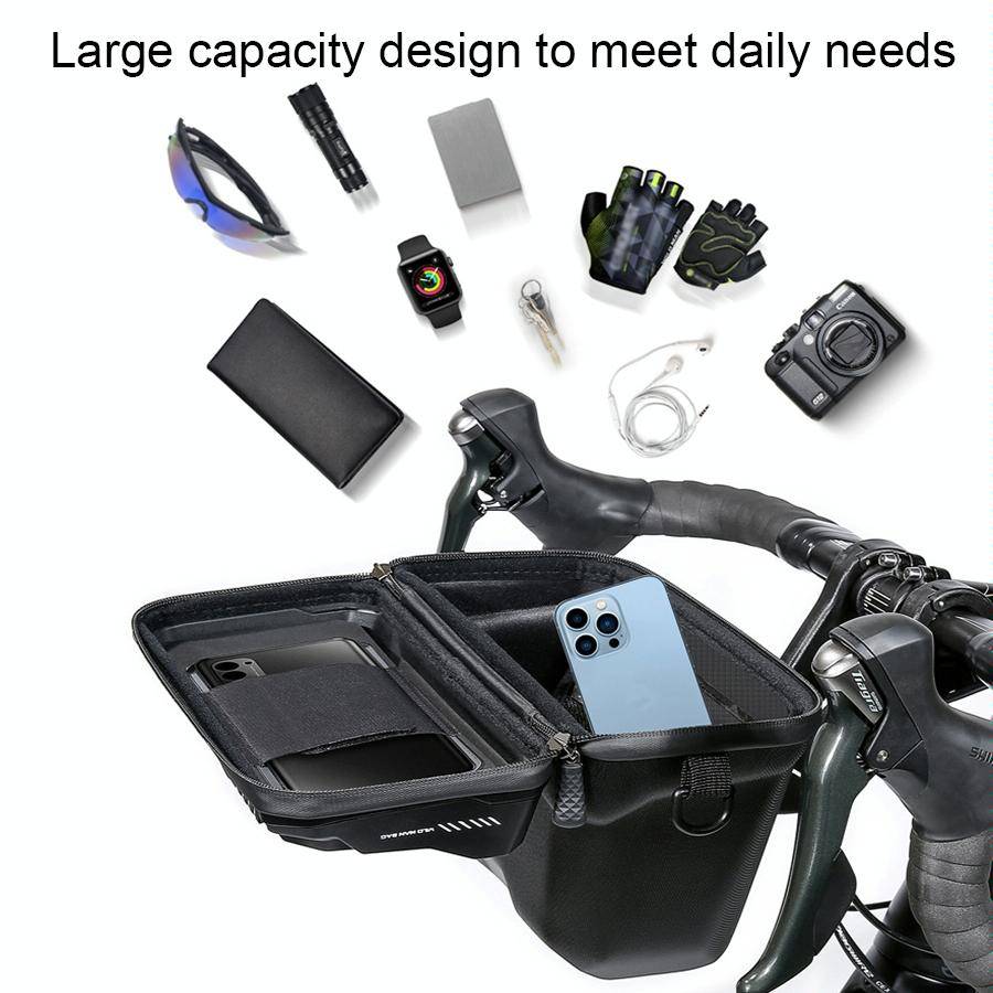 WILD MAN XT8 3L Bicycle EVA Hard Shell Touch Screen Waterproof Head Bag(Black)