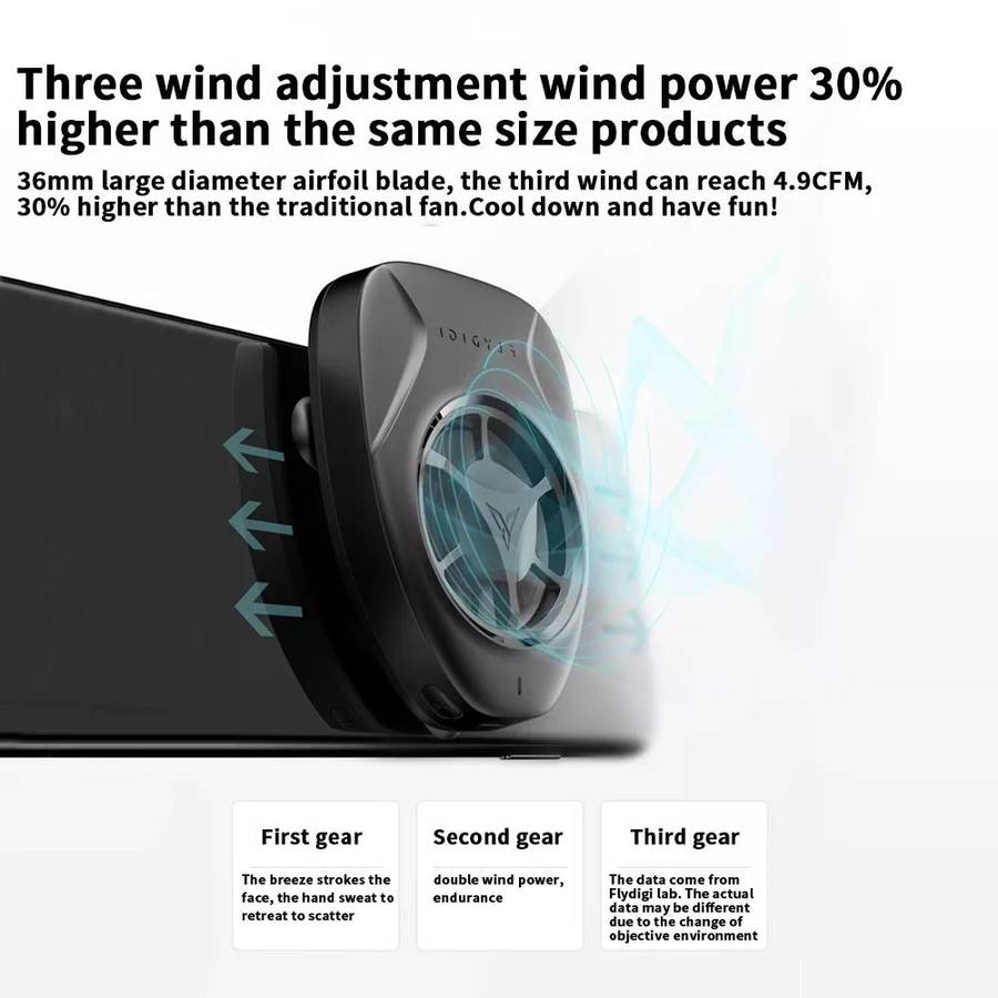 FLYDIGI Portable Mobile Phone Cooling Fan Radiator(Black)