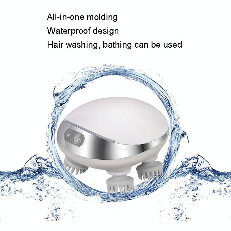 K111 Hot Compress Red Light Head Massager Electric Kneading Vibration Waterproof Head Instrument,...