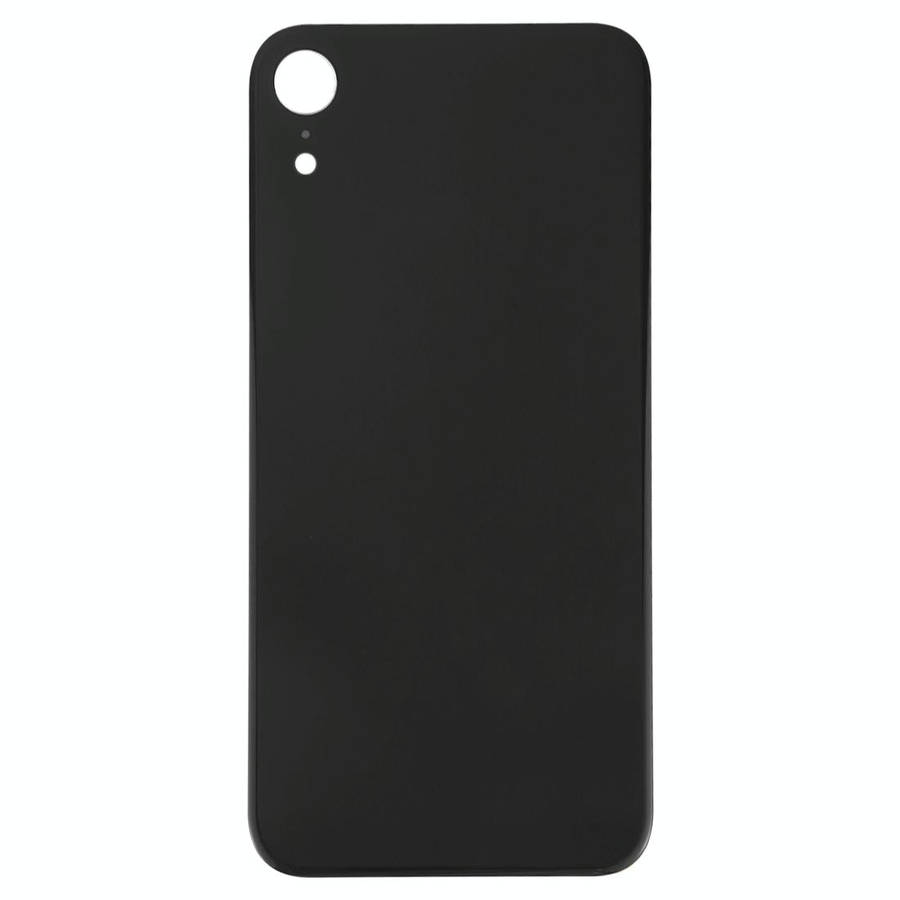 Easy Replacement Big Camera Hole Glass Back Battery Cover with Adhesive for iPhone XR(Black)
