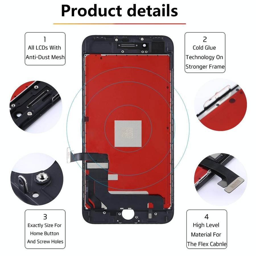 Original LCD Screen for iPhone 8 Plus with Digitizer Full Assembly(Black)