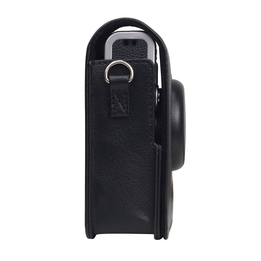 Vertical Full Body Camera PU Leather Case Bag with Strap for FUJIFILM instax mini Evo (Black)