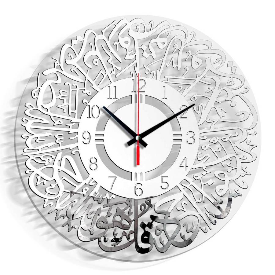 TM027 Home Decoration Acrylic Wall Clock(Digital Silver)
