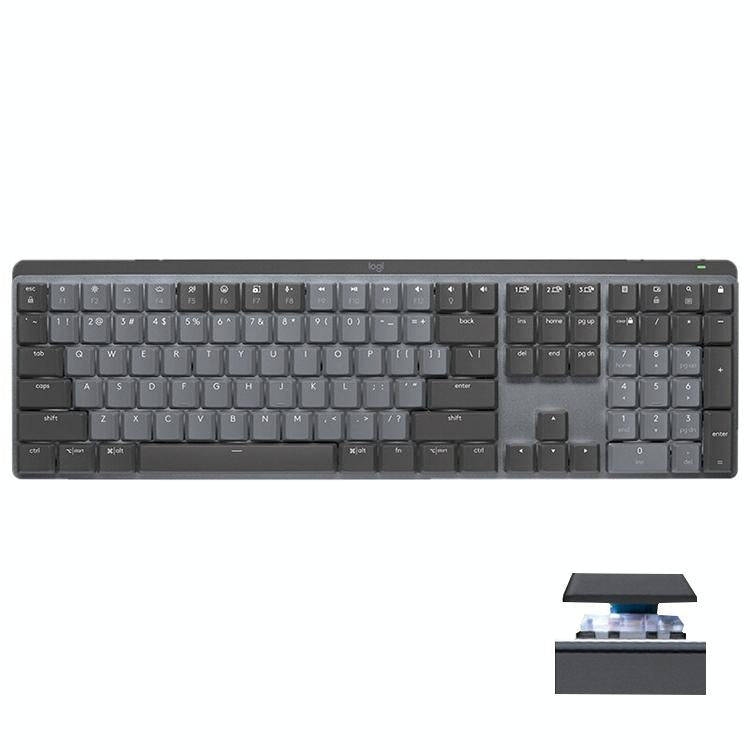 Logitech MX Mechanical Wireless Bluetooth Dual Mode Keyboard with Logi Bolt USB Receiver(Green Axis)