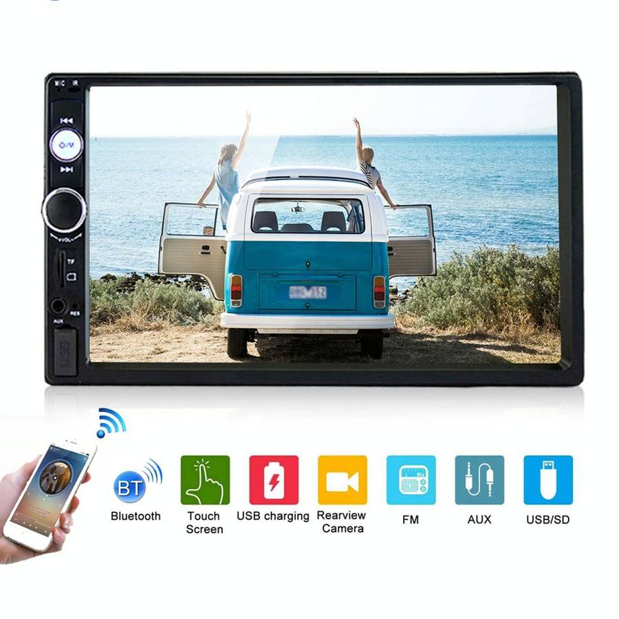 7010B HD 2 Din 7 inch Car Bluetooth Radio Receiver MP5 Player, Support FM & USB & TF Card
